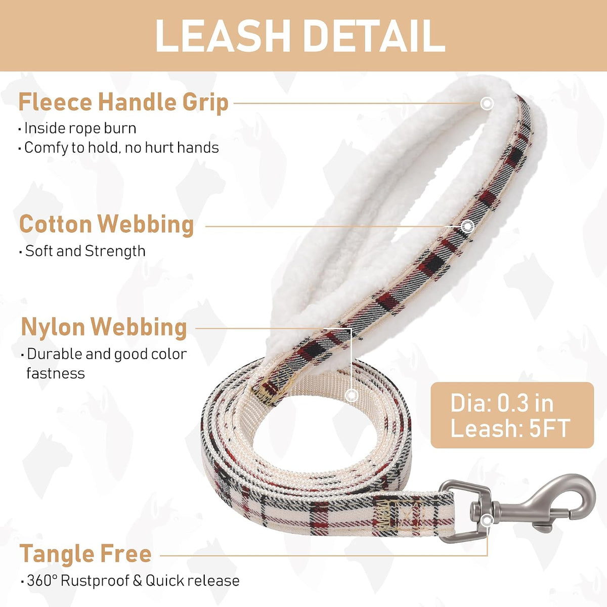 GAMUDA Step-In Harness, Collar & Leash Set — Warm Beige