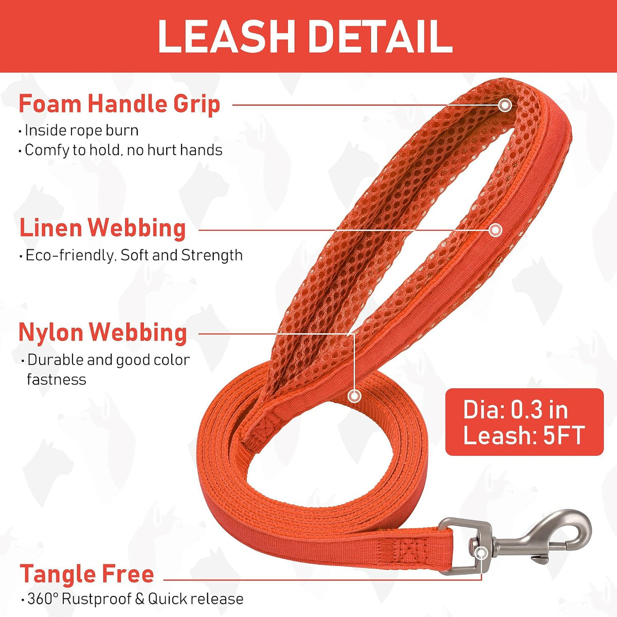 GAMUDA Linen Step-In Harness, Collar & Leash Set — Orange