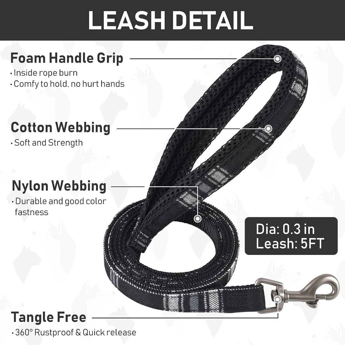 GAMUDA Step-In Harness, Collar & Leash Set — Black