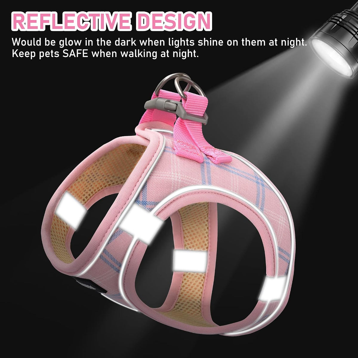 GAMUDA Step-In Harness, Collar & Leash Set — Pink