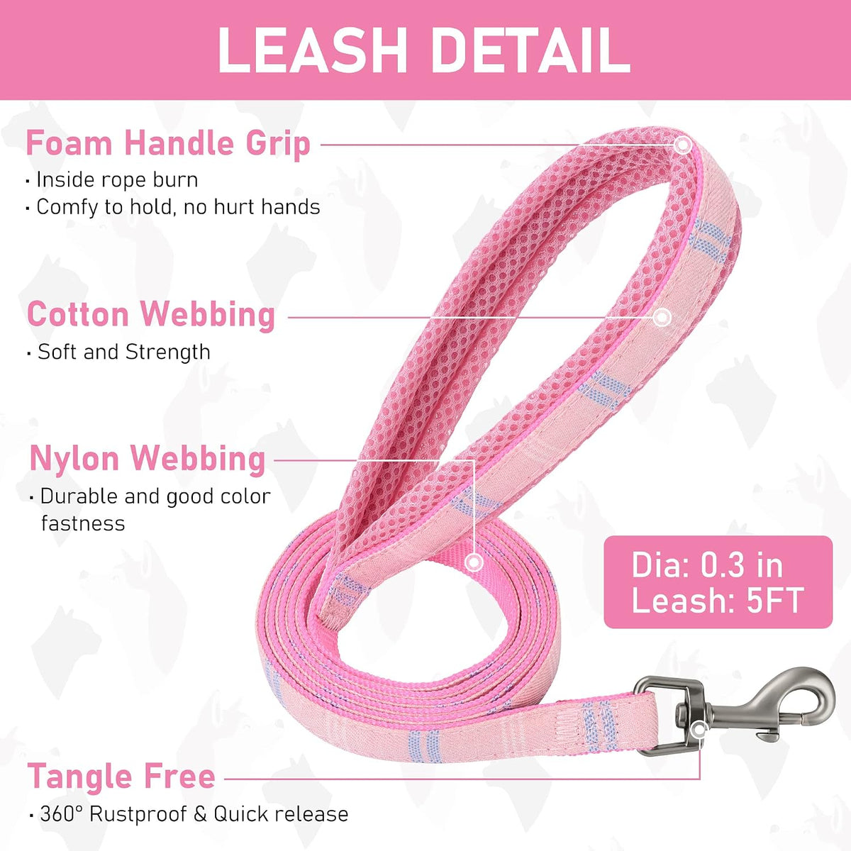 GAMUDA Step-In Harness, Collar & Leash Set — Pink