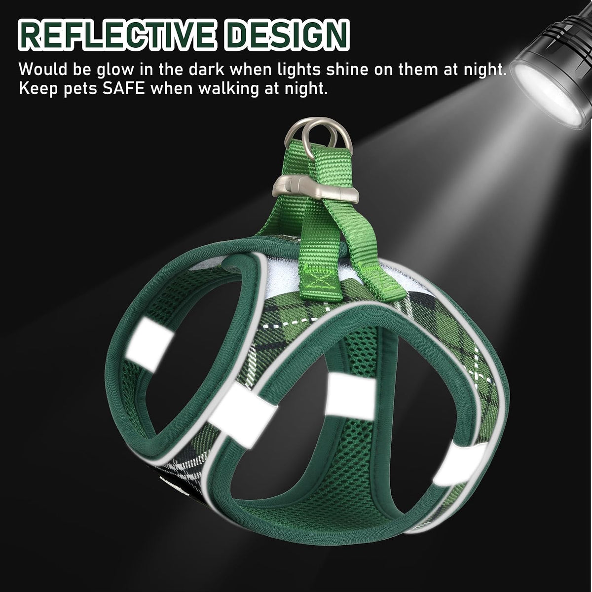GAMUDA Step-In Harness, Collar & Leash Set — Green