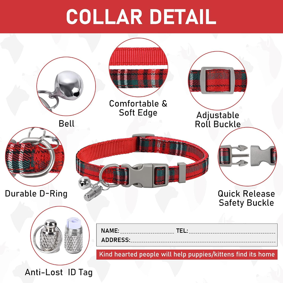 GAMUDA Step-In Harness, Collar & Leash Set — Warm Red