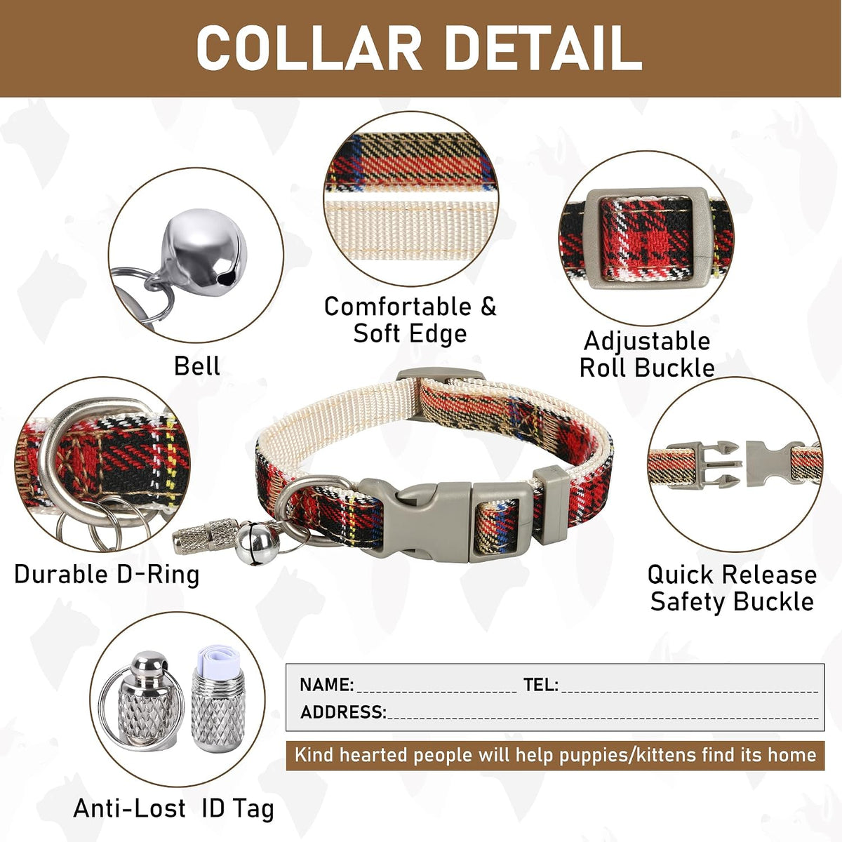 GAMUDA Step-In Harness, Collar & Leash Set — Brown