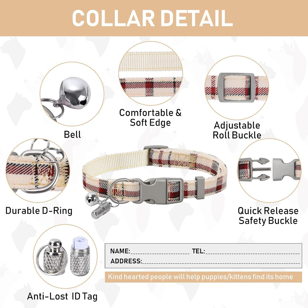 GAMUDA Step-In Harness, Collar & Leash Set — Warm Beige
