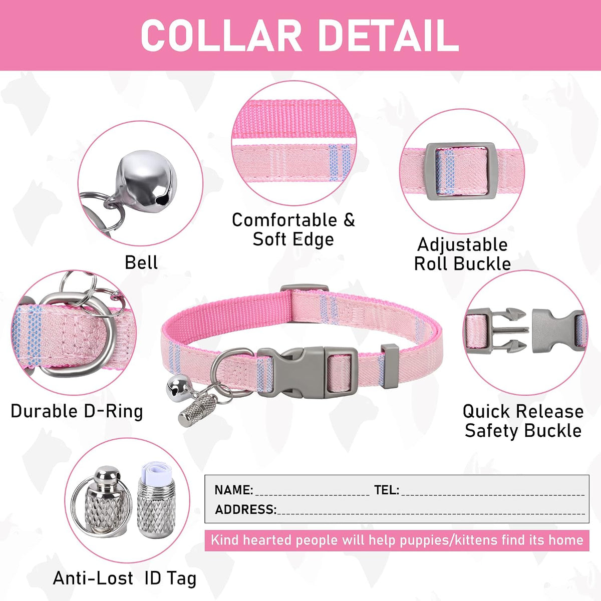 GAMUDA Step-In Harness, Collar & Leash Set — Pink
