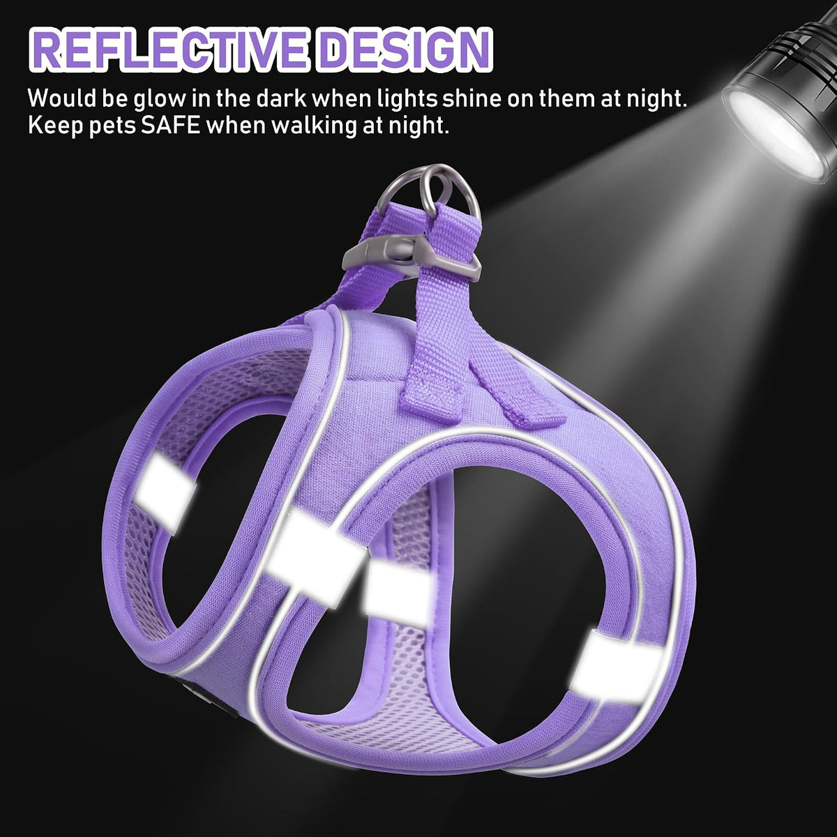 GAMUDA Linen Step-In Harness, Collar & Leash Set — Purple