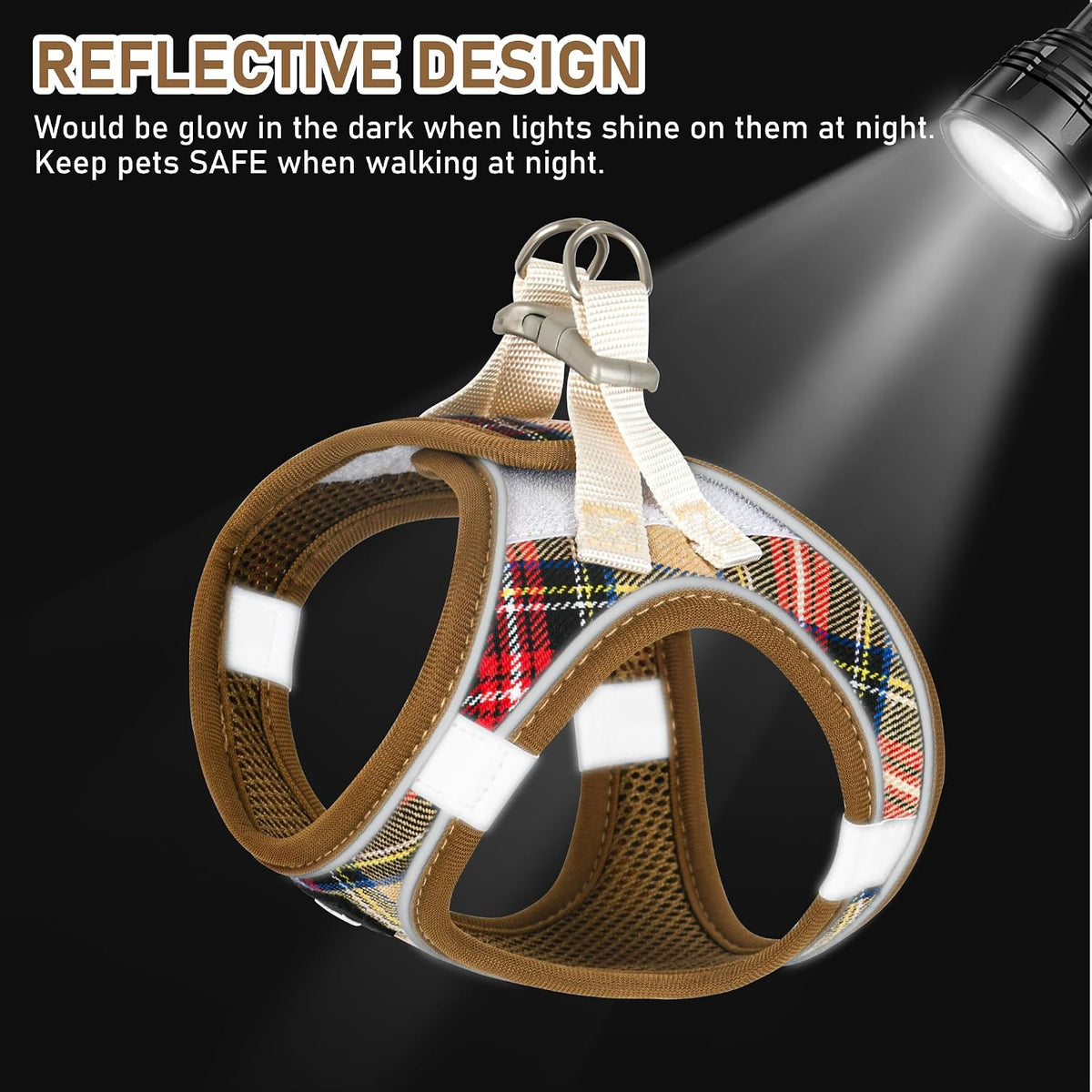 GAMUDA Step-In Harness, Collar & Leash Set — Brown