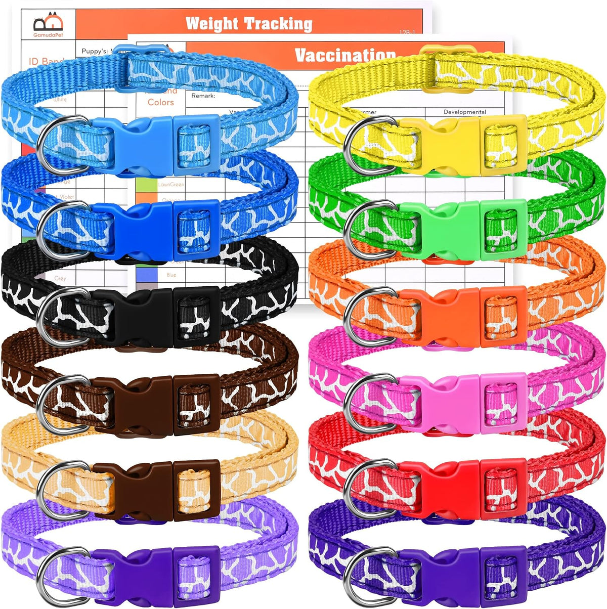 GAMUDA Camo Print Puppy Collars — Litter Set of 12