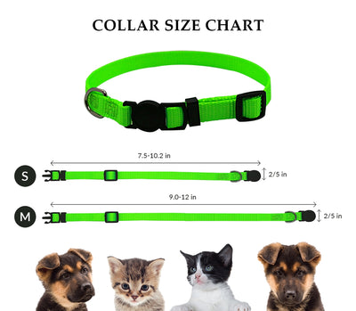 GAMUDA Puppy Collars – Super Soft Nylon Whelping Puppy ID - Adjustable Breakaway Litter Collars Pups – Assorted Colors Plain & Identification Collars with 2 Record Keeping Charts – Set of 12 (M)