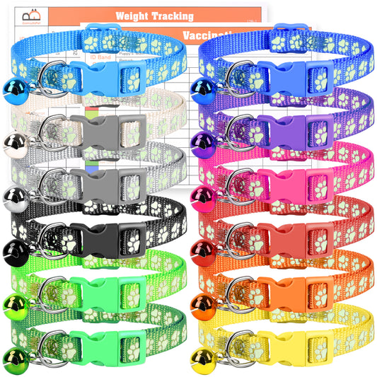 GAMUDA Reflective Puppy ID Collars — Litter Set of 12