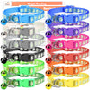 GAMUDA 12Pcs Reflective Puppy Collars, Soft Nylon Whelping Collars, Identification Collars Glow in The Dark, Adjustable Buckle Litter Collars with 2 Record Keeping Charts