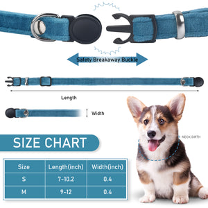 GAMUDA Puppy Collars Velvet – Super Soft Nylon Whelping Puppy ID - Adjustable Breakaway Litter Collars Pups – Assorted Colors Plain & Identification Collars with 2 Record Keeping Charts – Set of 12